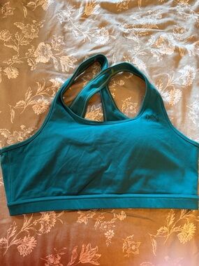 Teal Cross Back Support Sports Bra - Royal Change